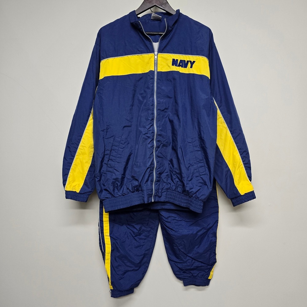 Rothco US Navy Warm Up Tracksuit Mens M/S Blue Yellow Windbreaker Set Sporty